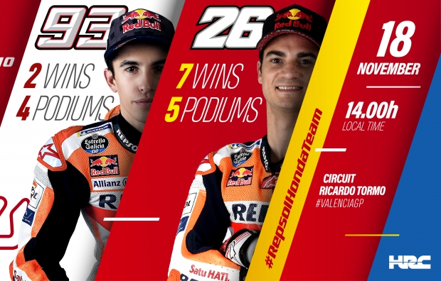 The Repsol Honda Team wants to seal the Triple Crown in Valencia before saying goodbye to Dani Pedrosa