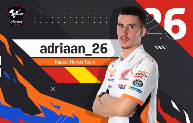 Adriaan_26 leads the MotoGP eSport Champion with the Repsol Honda Team