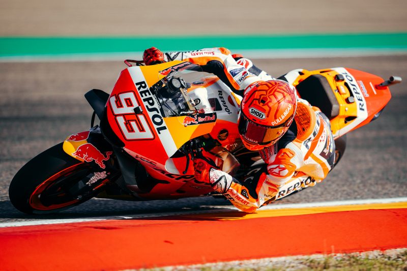 Repsol Honda Team RC213V builds potential on Friday in Aragon