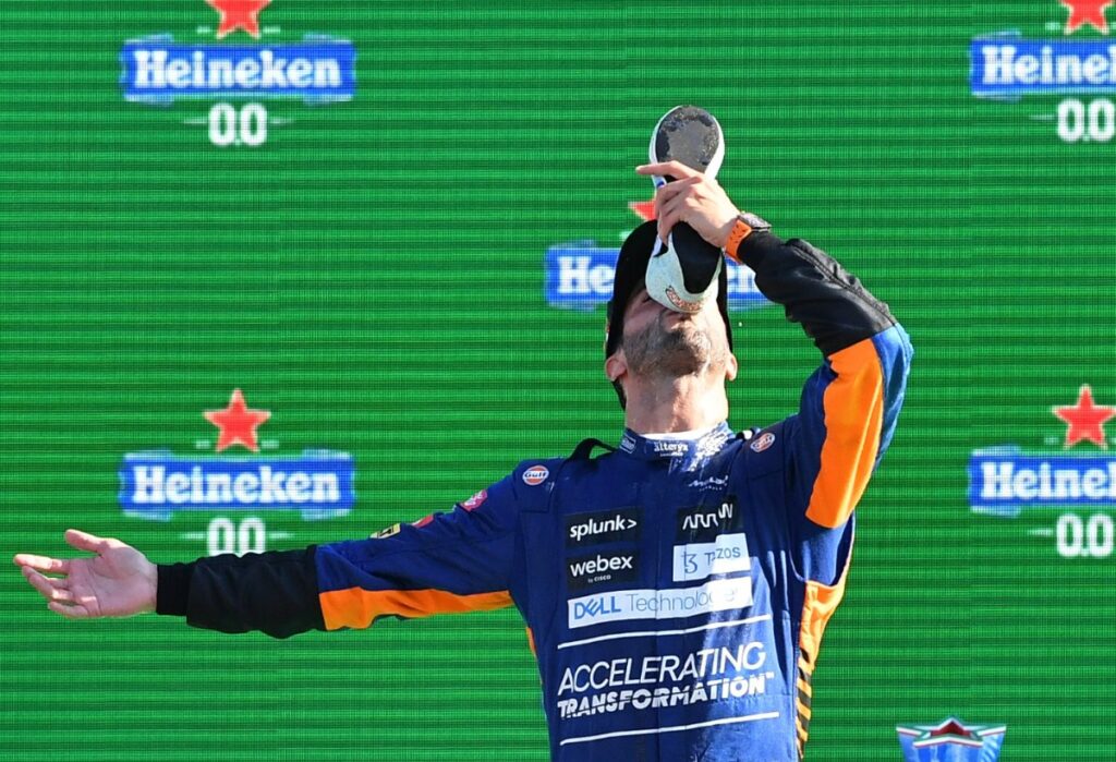 Who inspired Daniel Ricciardo's peculiar Shoey celebration?