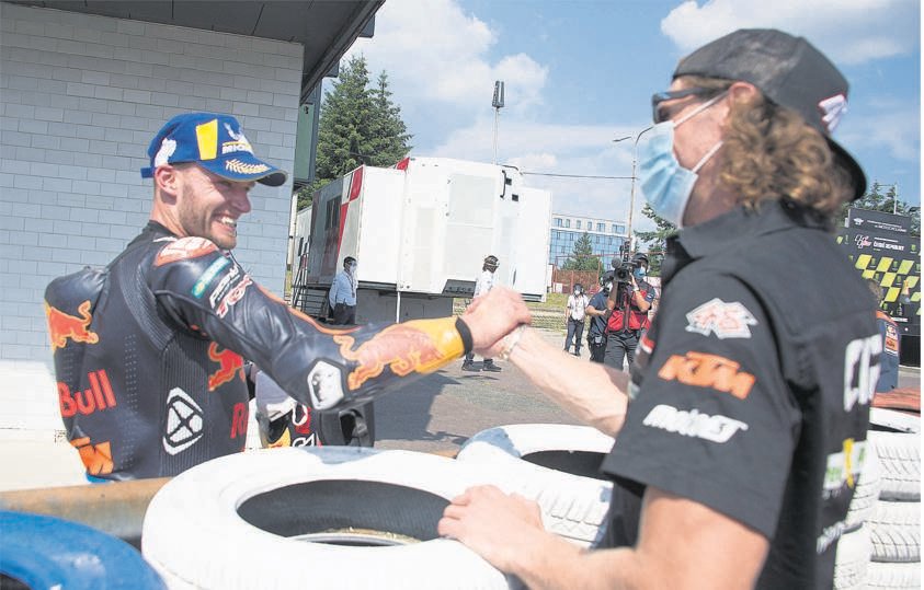 South African MotoGP riders Brad Binder (left) and his brother Darryn Binder.