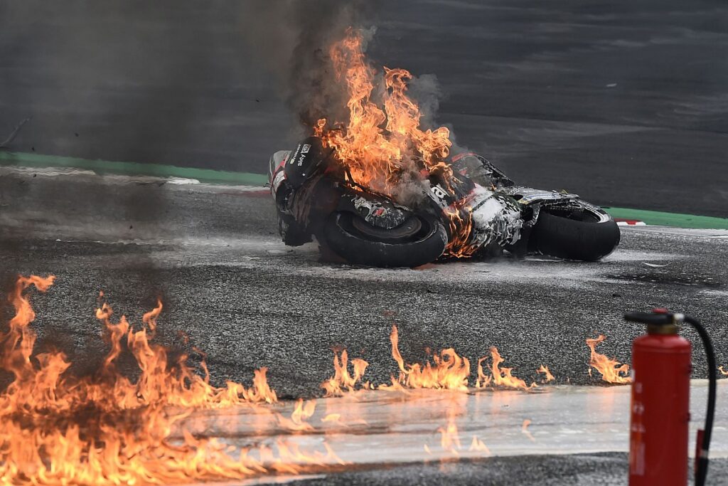 Race after a serious accident with Pedrosa.  canceled