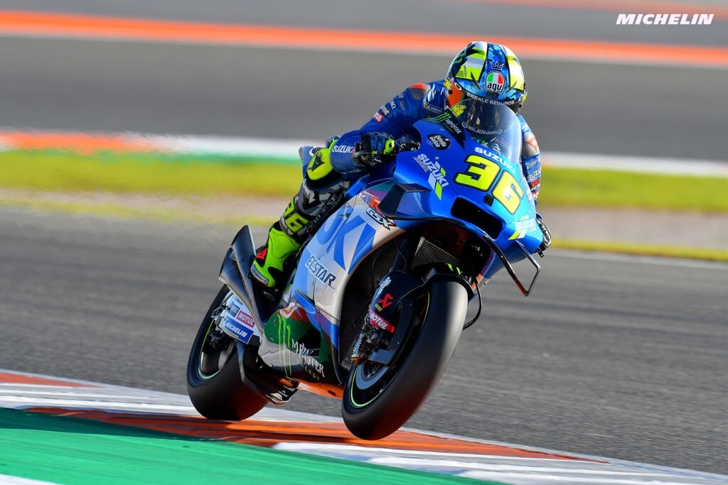 Joan Mir opens MotoGP Sunday action with the fastest time in the warm up