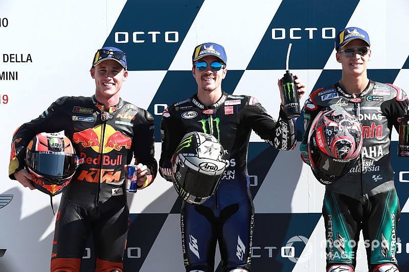 Vinales on pole amid Rossi/Marquez drama