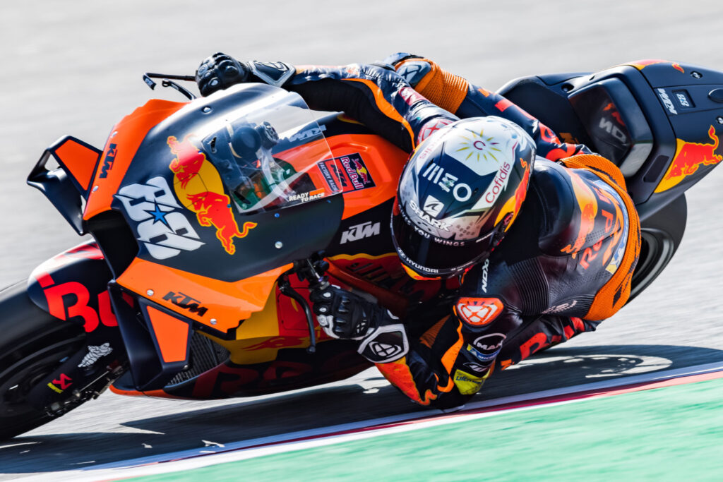 Miguel Oliveira (88) won the MotoGP race at Circuit de Barcelona - Catalunya in 2021. Photo courtesy KTM Factory Racing.