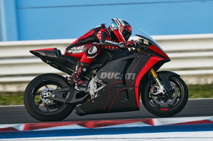 Ducati MotoE bike seen on track at Misano