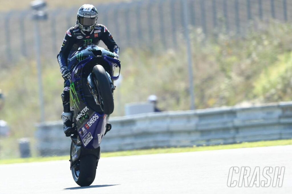 Brno MotoGP: Vinales 'excited' despite FP1 fall, Rossi 'working' |  MotoGP