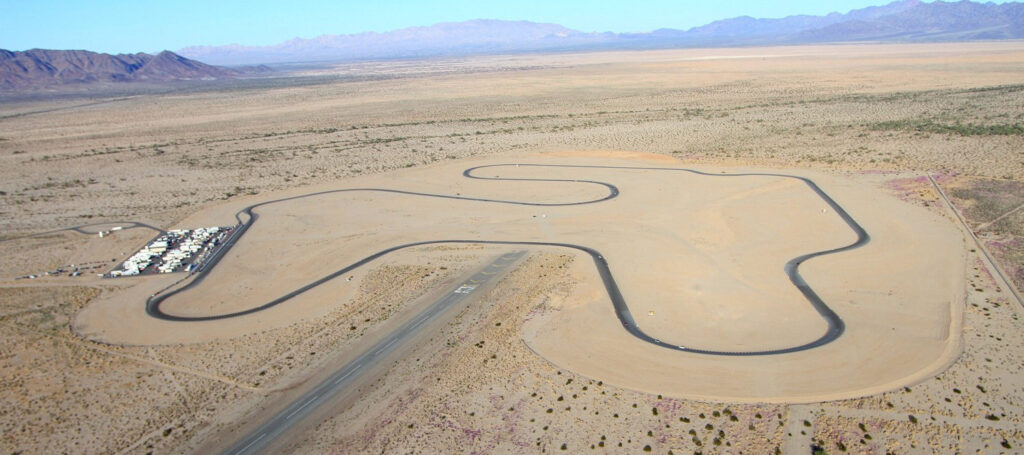 Chuckwalla Valley Raceway, in Desert Center, California. Photo by Caliphotography.com, courtesy Chuckwalla Valley Raceway.