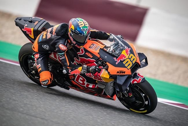 Brad Binder of South Africa and Red Bull KTM Factory Racing rides during the MotoGP Grand Prix of Qatar at Losail Circuit on March 04, 2022 in Doha, Qatar.