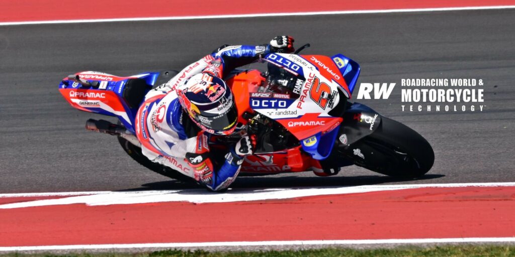 With three races complete in the season, the satellite Ducati Pramac team has both of its riders in the top 10 in points, ahead of the factory team. Johann Zarco (5) continued Pramac