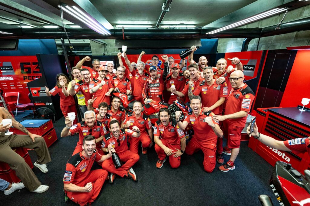 Ducati leads among manufacturers where Honda is last; Aprilia is the best team