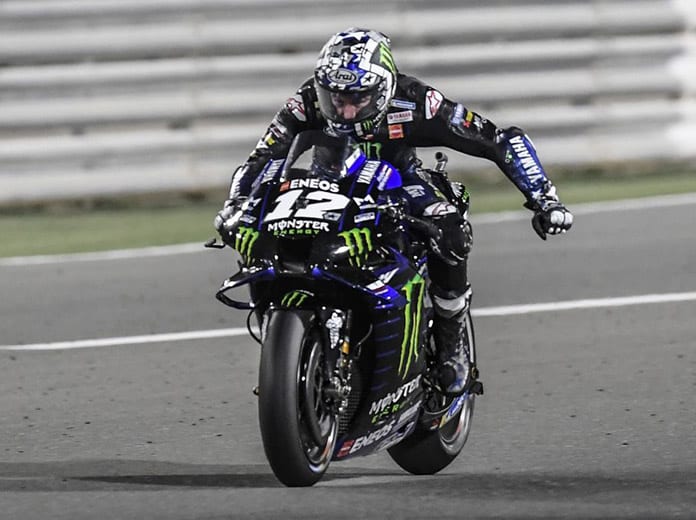Maverick Viñales won Sunday's MotoGP opener in Qatar.  (Yamaha Photo)