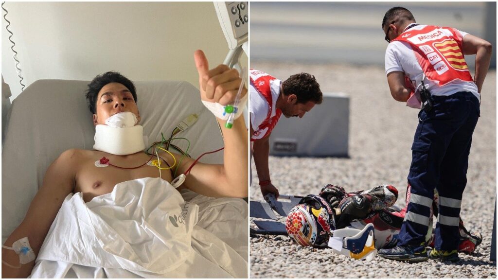 Taka Nakagami shares hospital snap as he recovers from nasty Catalan GP crash