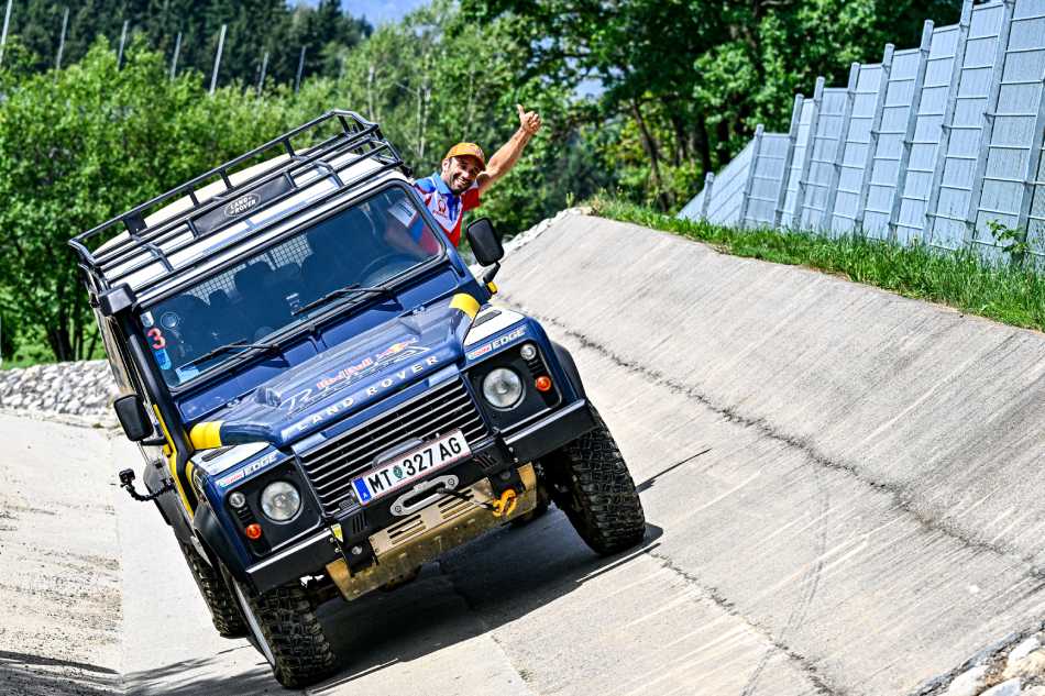 Taking the bull by the horns!  MotoGP riders put their off-road driving skills to the test in Austria