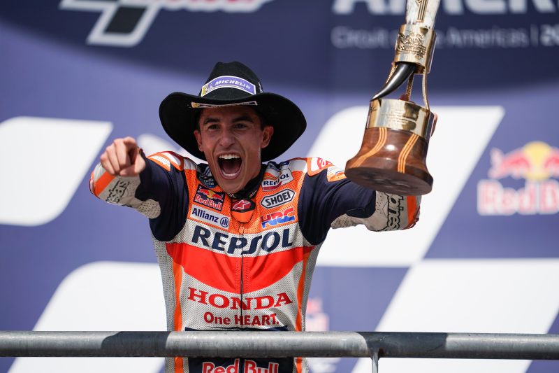 The Spaniard started off the race with intense speed as he set an unmatchable pace for the following 20 laps. From lap five to lap 15, Marquez never went slower than a 2’04.9 to open up a gap of over four seconds to Fabio Quartararo. There was simply no stopping Marquez on Sunday in Austin as he claimed his seventh win at the circuit.