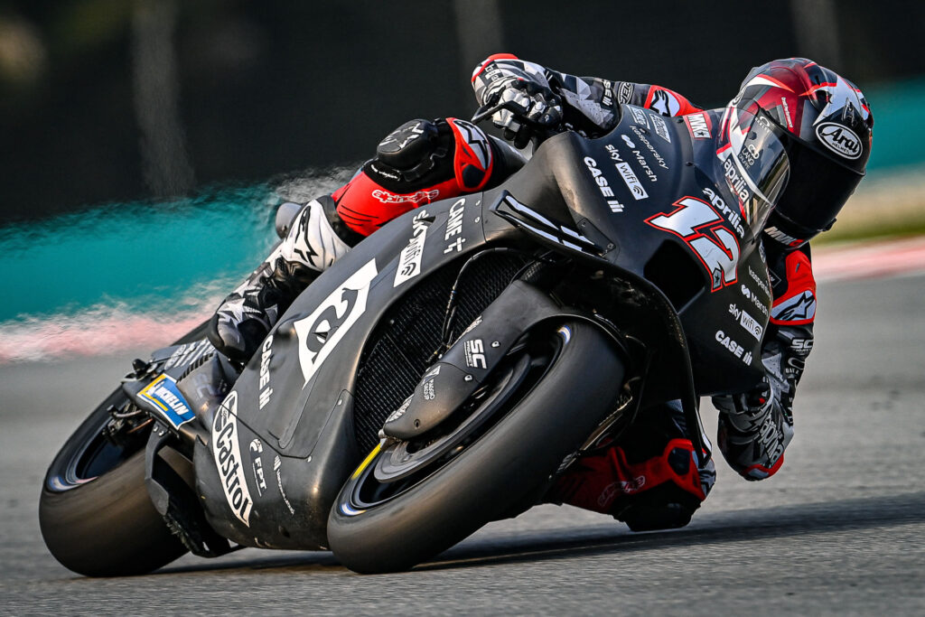 Maverick Vinales (12) topped Day Two of the MotoGP