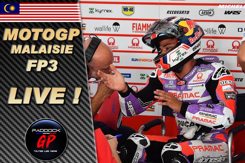 MotoGP Malaysia FP3 LIVE : Jorge Martin de bon matin !  Francesco Bagnaia in Q1...