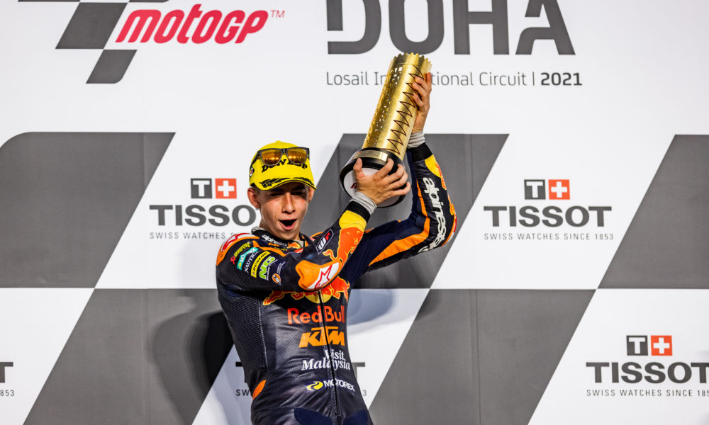 Pedro Acosta celebrates first-ever victory in Doha